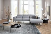 Ecksofa in Mono light grey mit Longchair rechts