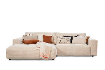 Sofa mit Longchair in Stoff Cord