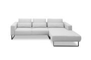 Ecksofa in Mono light grey mit Longchair rechts