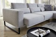 Ecksofa in Mono light grey mit Longchair rechts