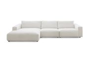 Sofa mit Longchair in Stoff Cord snow