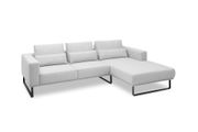 Ecksofa in Mono light grey mit Longchair rechts
