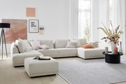 Ecksofa in Stoff Easy Care white