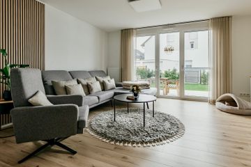 Anreihsofa in Stoff Mono grey