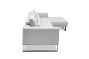 Ecksofa in Mono light grey mit Longchair rechts