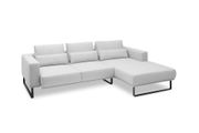 Ecksofa in Mono light grey mit Longchair rechts