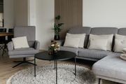 Anreihsofa in Stoff Mono grey