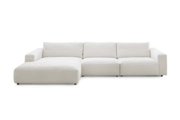 Sofa mit Longchair in Stoff Cord snow
