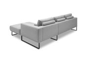Ecksofa in Mono light grey mit Longchair rechts