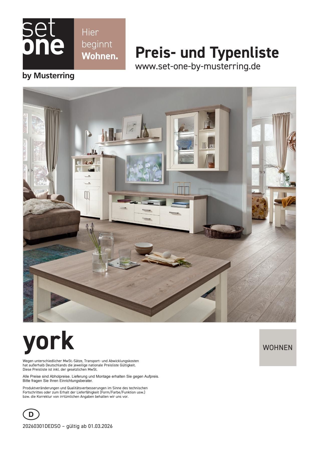 Preis- und Typenliste